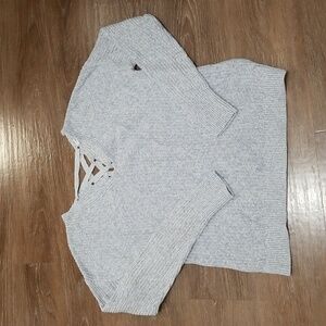 (M) Ricki's Pastel Colorful Knit Sweater Lace Up Detail Cottagecore Girlhoodcore